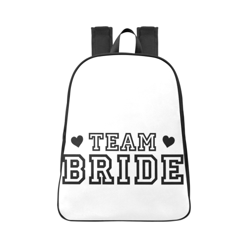 Team Bride White Fabric School Backpack (Model 1682) (Large)