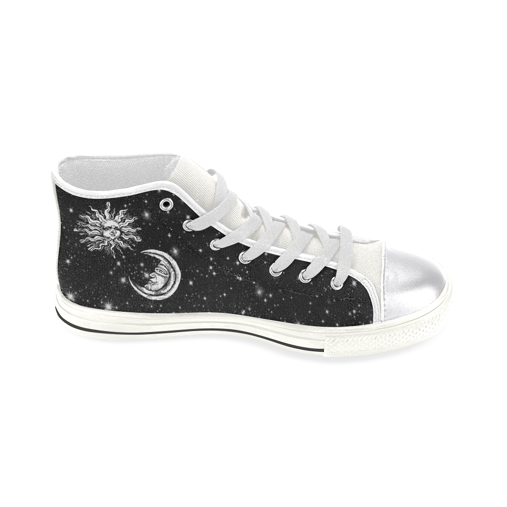 Mystic  Moon and Sun Women's Classic High Top Canvas Shoes (Model 017)
