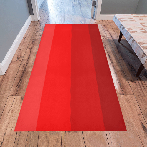 Red multicolored stripes Area Rug 7'x3'3''