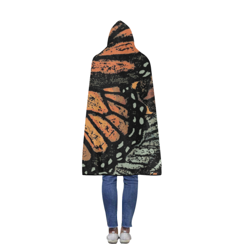 Monarch Collage Flannel Hooded Blanket 50''x60''