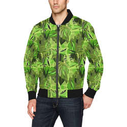 Tropical Jungle Leaves Camouflage All Over Print Bomber Jacket for Men (Model H31)