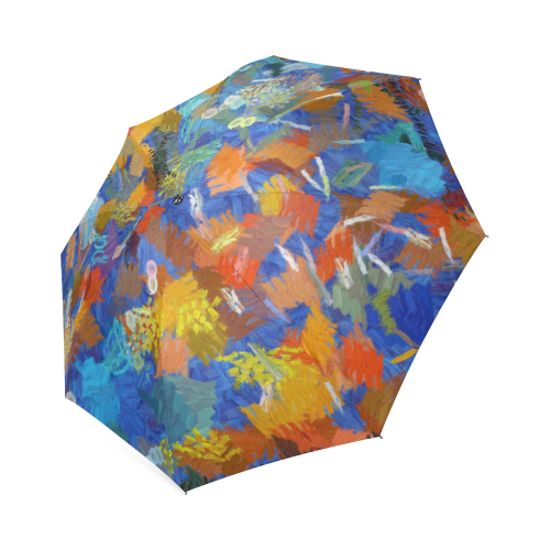 Colorful paint strokes Foldable Umbrella (Model U01)