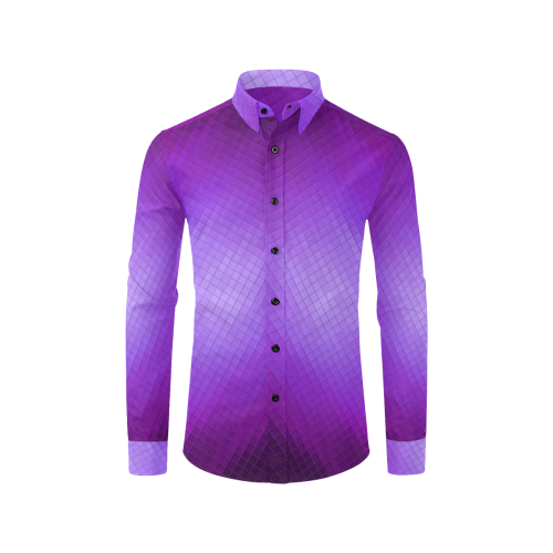 Purple Pattern by K.Merske Men's All Over Print Casual Dress Shirt (Model T61)