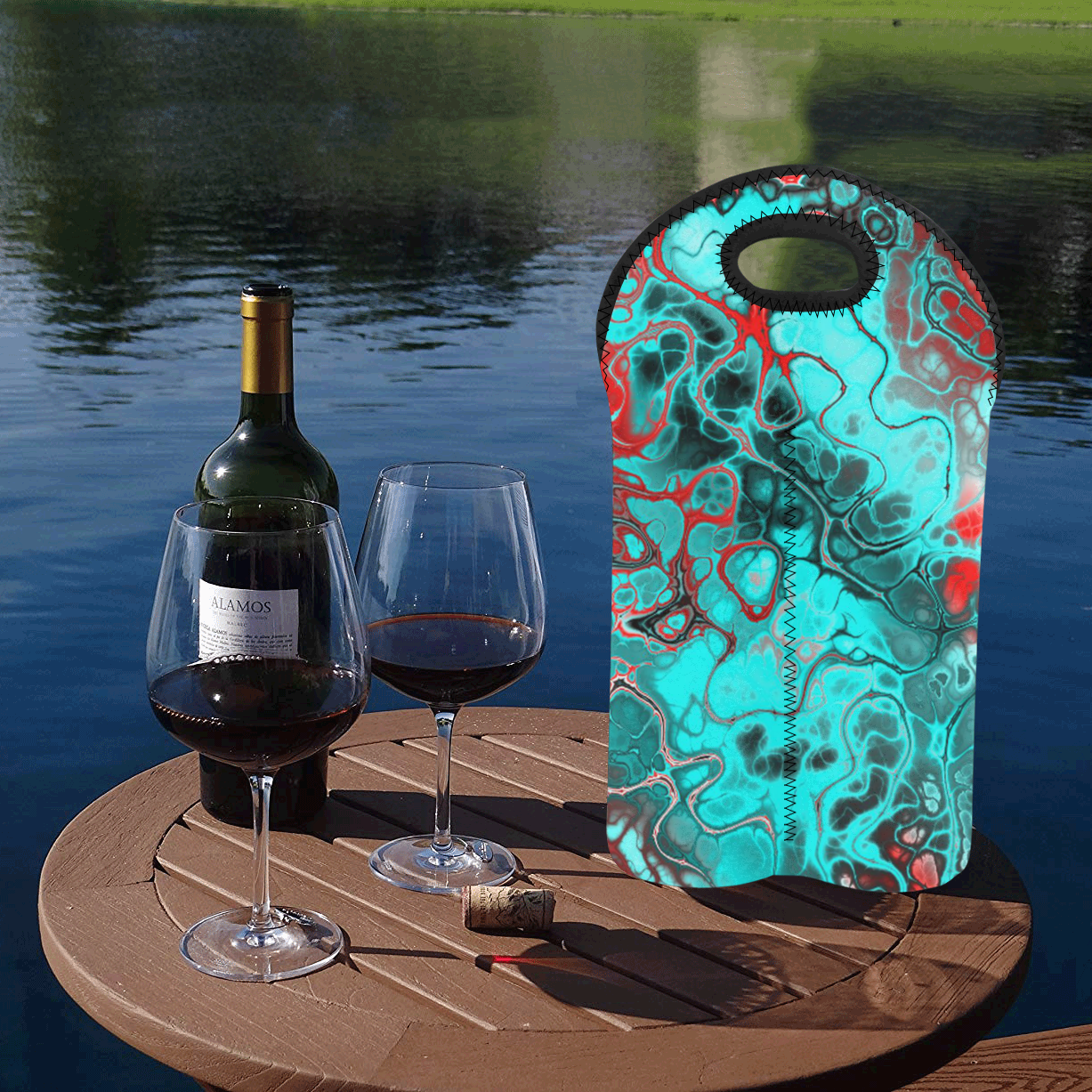 awesome fractal 35G by JamColors 2-Bottle Neoprene Wine Bag