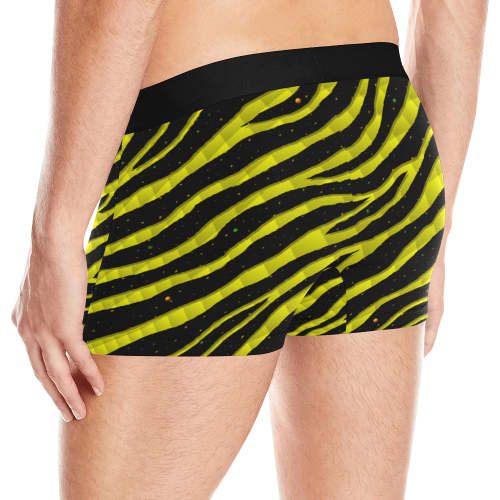 Ripped SpaceTime Stripes - Yellow Men's All Over Print Boxer Briefs (Model L10)