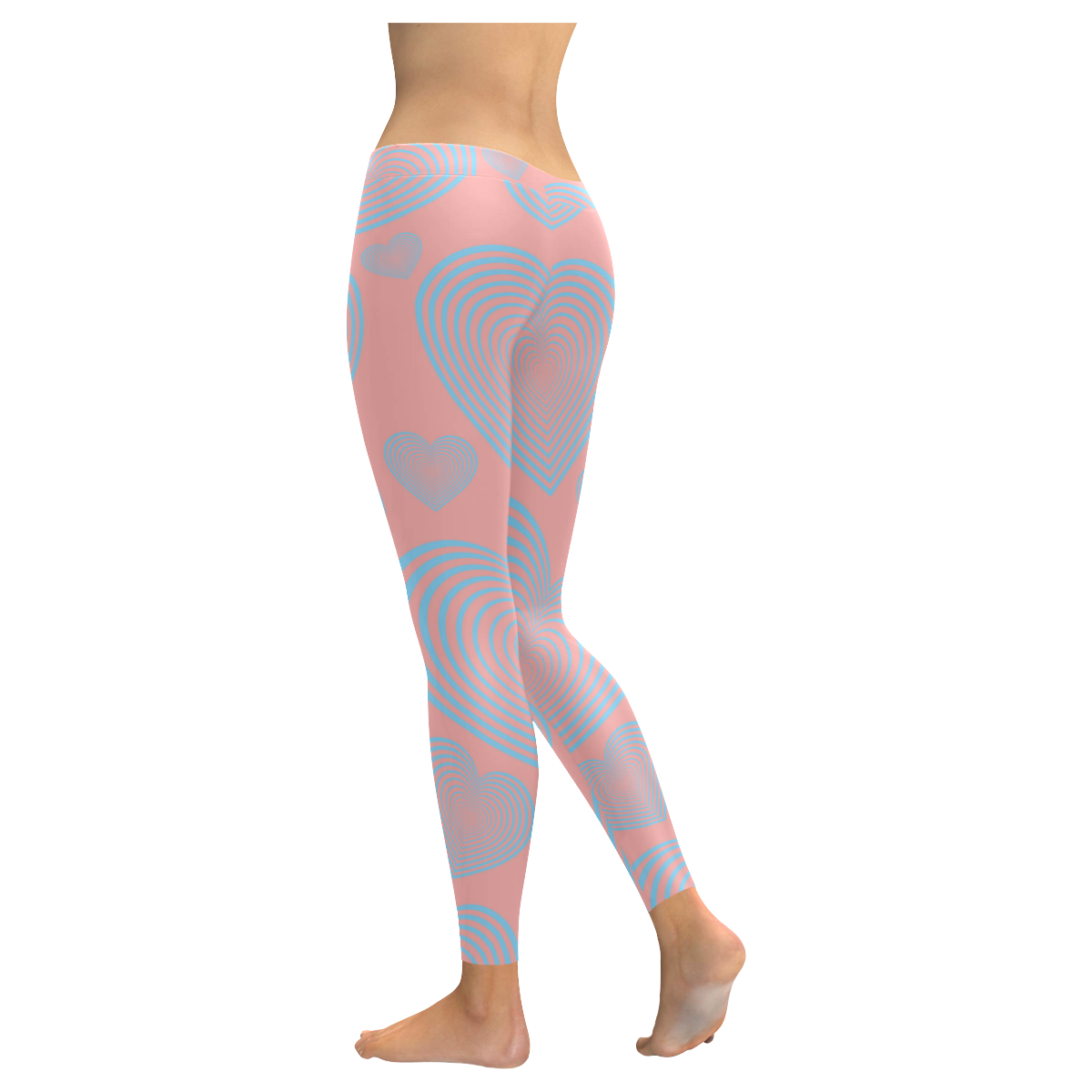 Abstract  heart Women's Low Rise Leggings (Invisible Stitch) (Model L05)
