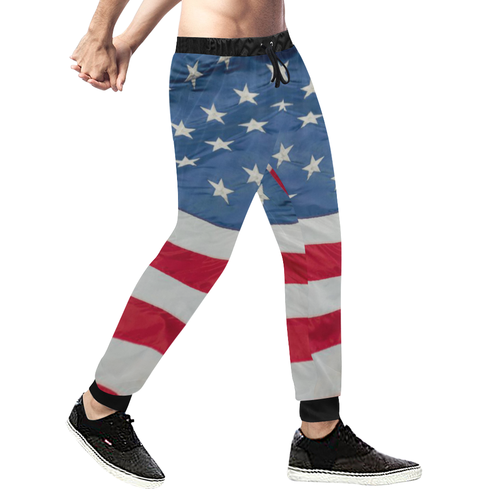 american flag-page001 Men's All Over Print Sweatpants (Model L11)