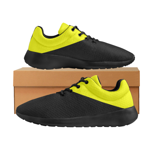 Bright Neon Yellow / Black Women's Athletic Shoes (Model 0200)