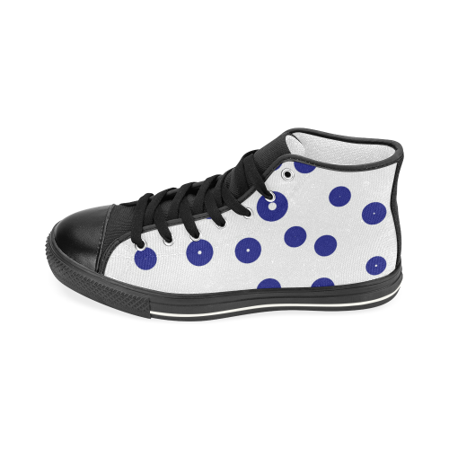 Shoes - blue dots Women's Classic High Top Canvas Shoes (Model 017)