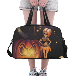 Halloween, girl with pumpkin Fitness Handbag (Model 1671)