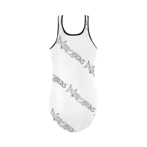 NUMBERS Collection Logo White/Black Vest One Piece Swimsuit (Model S04)