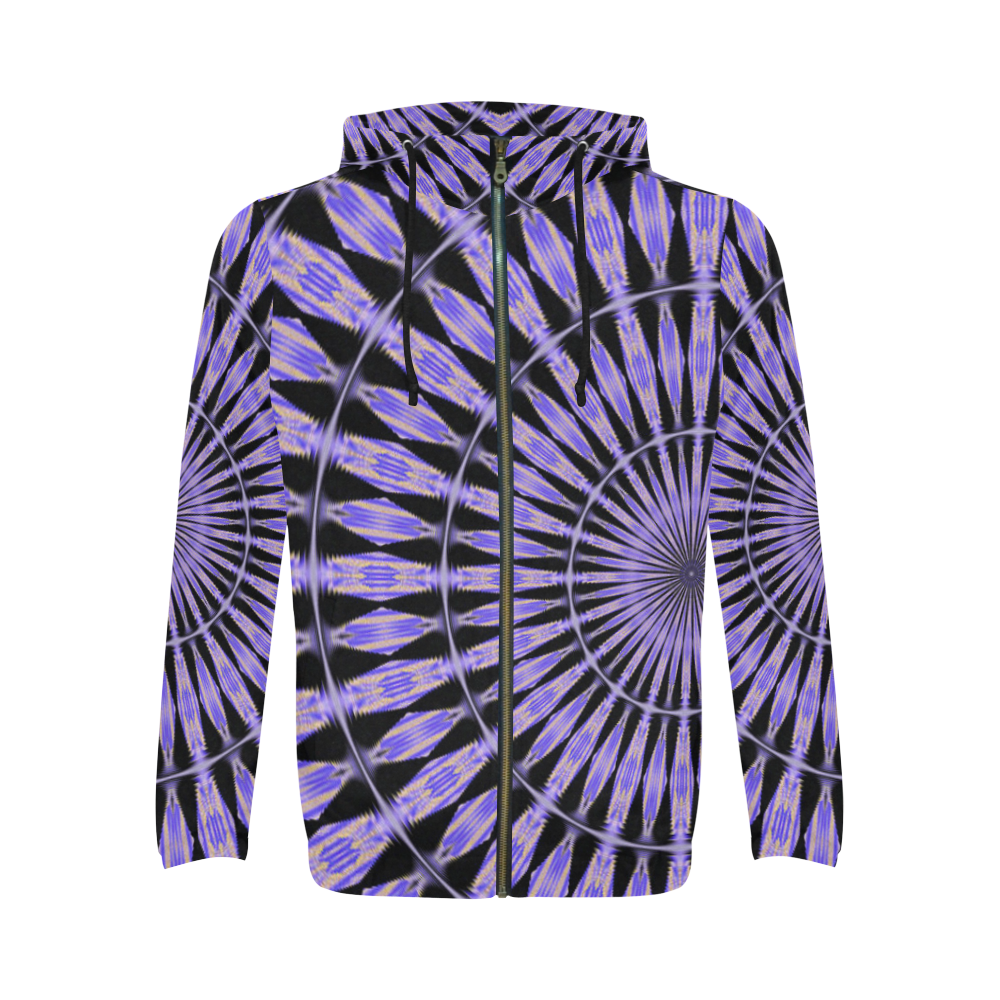 PURPLCYRQ All Over Print Full Zip Hoodie for Men/Large Size (Model H14)