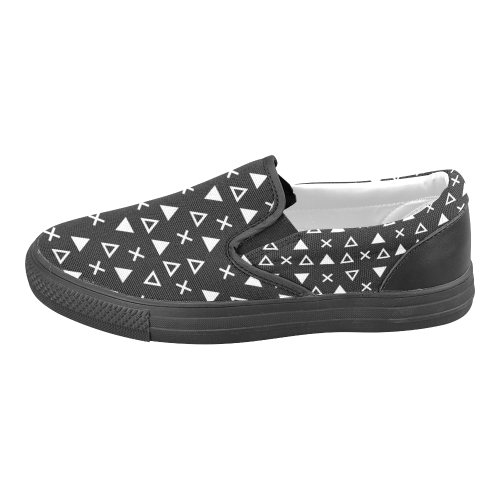 Geo Line Triangle Men's Slip-on Canvas Shoes (Model 019)