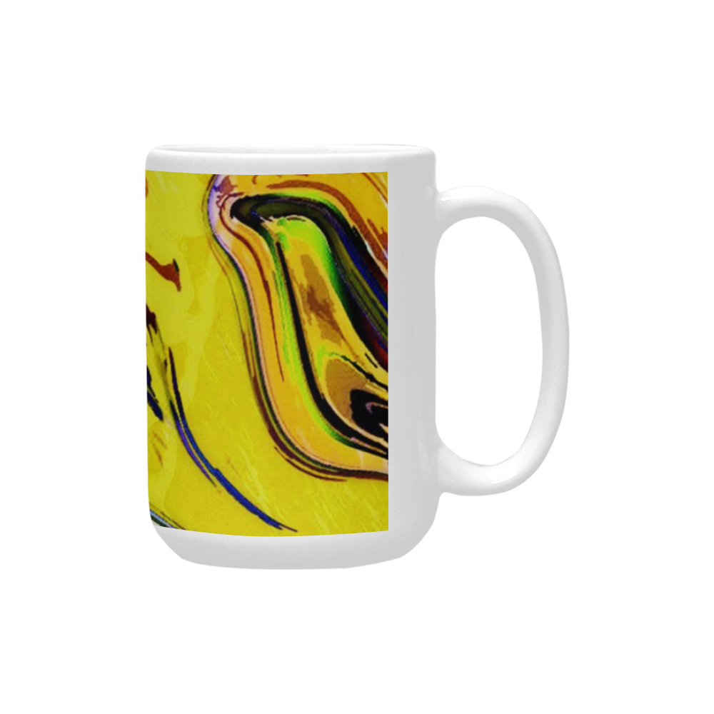 Yellow marble Custom Ceramic Mug (15OZ)