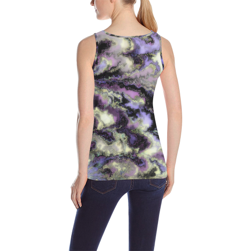 Purple marble All Over Print Tank Top for Women (Model T43)