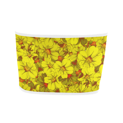Yellow flower pattern Bandeau Top