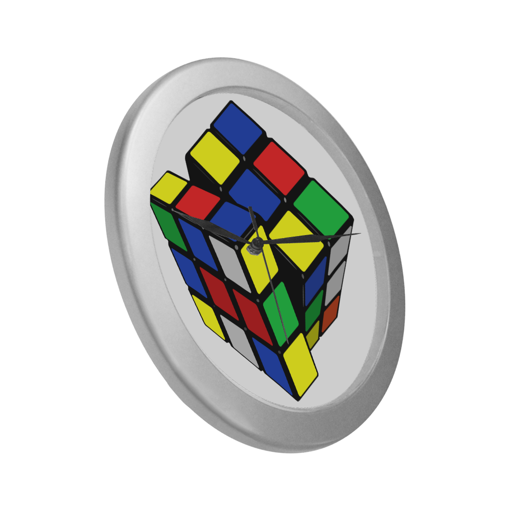 rubiks Silver Color Wall Clock