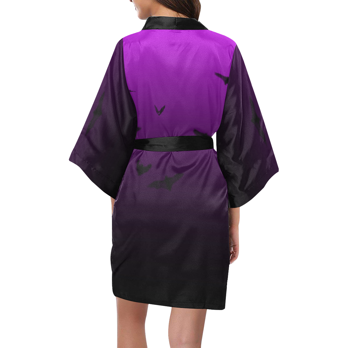 Purple Gothic Bat Kimono Robe
