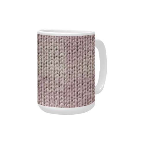 Knitted Wool pink light Custom Ceramic Mug (15oz)