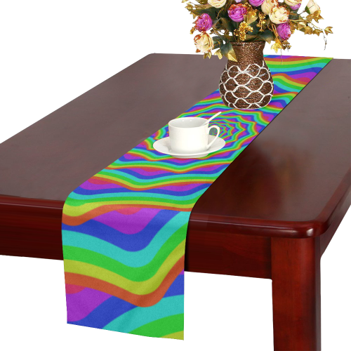 Spiral rainbow Table Runner 14x72 inch