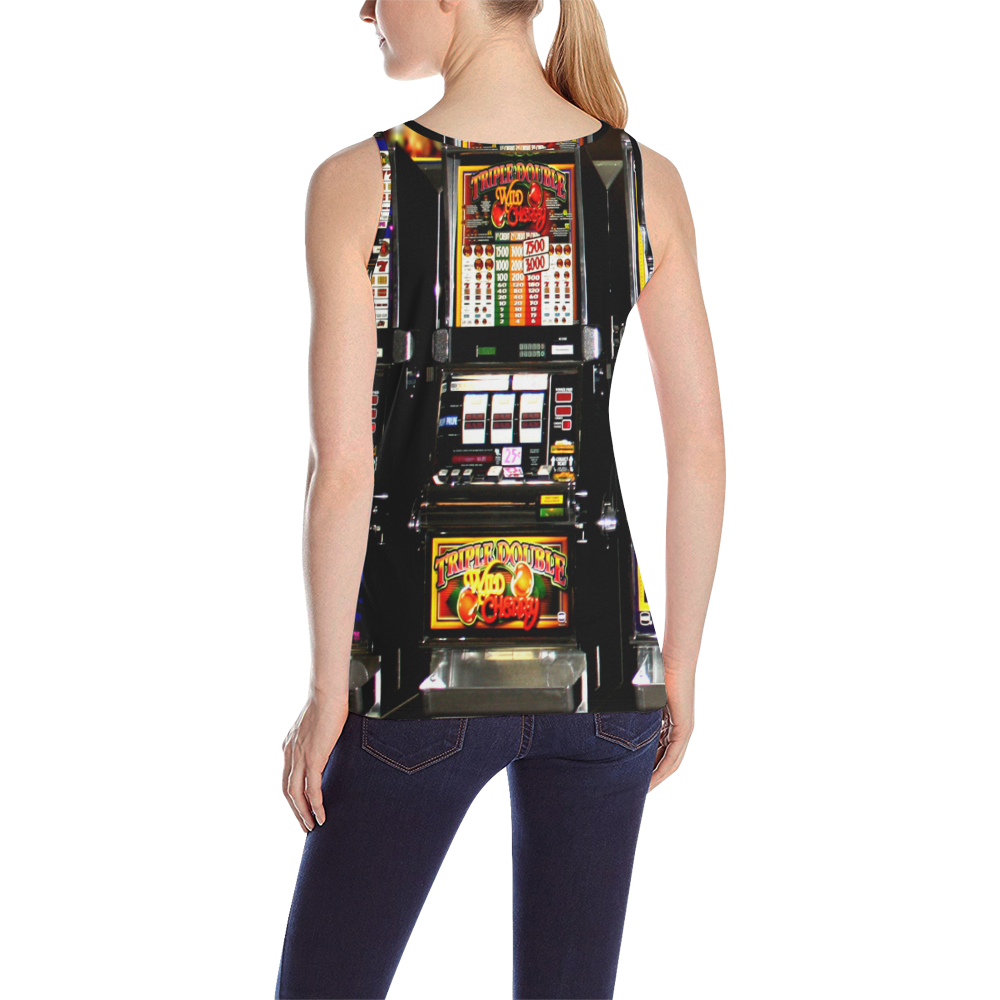 Lucky Slot Machines - Dream Machines All Over Print Tank Top for Women (Model T43)