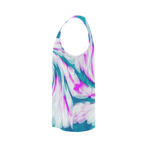 Turquoise Pink Tie Dye Swirl Abstract All Over Print Tank Top for Men (Model T43)