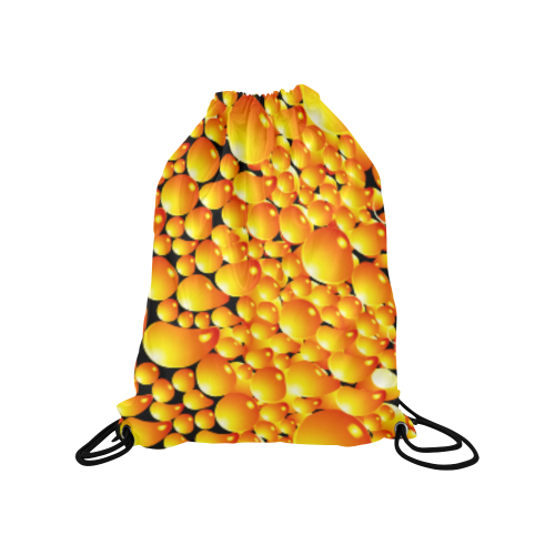 yellow bubble Medium Drawstring Bag Model 1604 (Twin Sides) 13.8"(W) * 18.1"(H)
