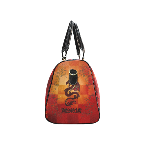 Tribal dragon  on vintage background New Waterproof Travel Bag/Large (Model 1639)