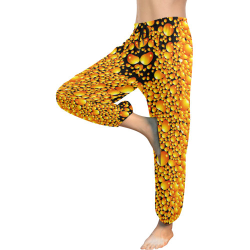 yellow bubble Women's All Over Print Harem Pants (Model L18)