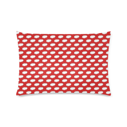 Clouds with Polka Dots on Red Custom Zippered Pillow Case 16"x24"(Twin Sides)