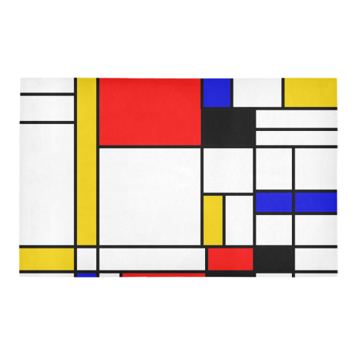 Bauhouse Composition Mondrian Style Bath Rug 20''x 32''