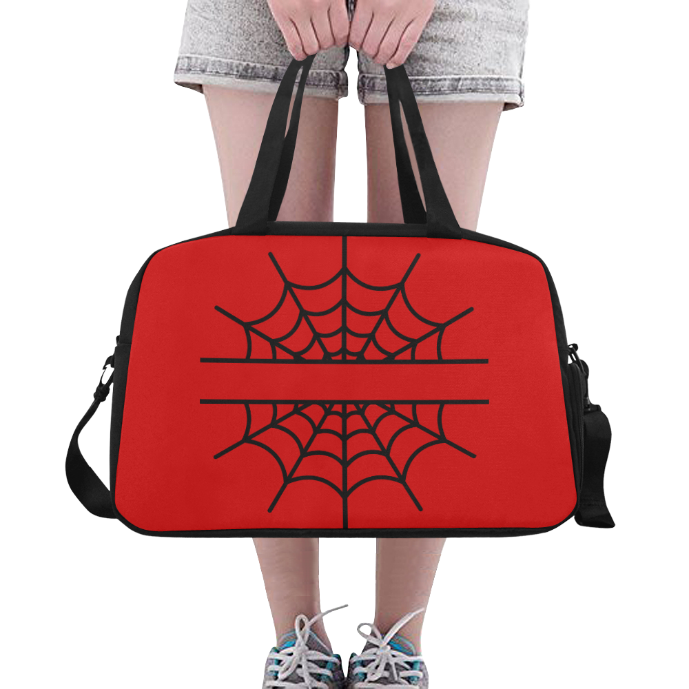 Spiderweb Red Fitness Handbag (Model 1671)