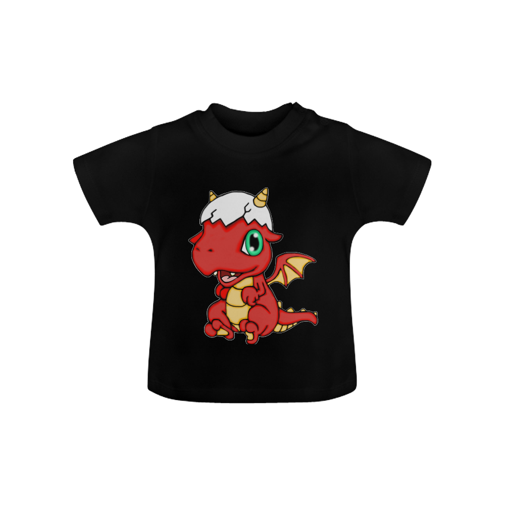 Baby Red Dragon Black Baby Classic T-Shirt (Model T30)