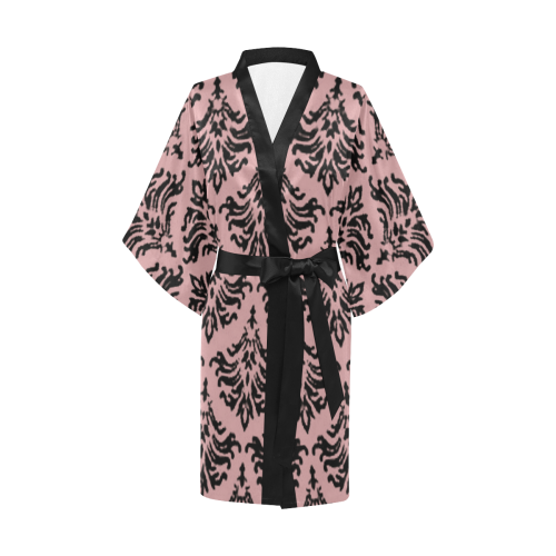 Bridal Rose Damask Kimono Robe
