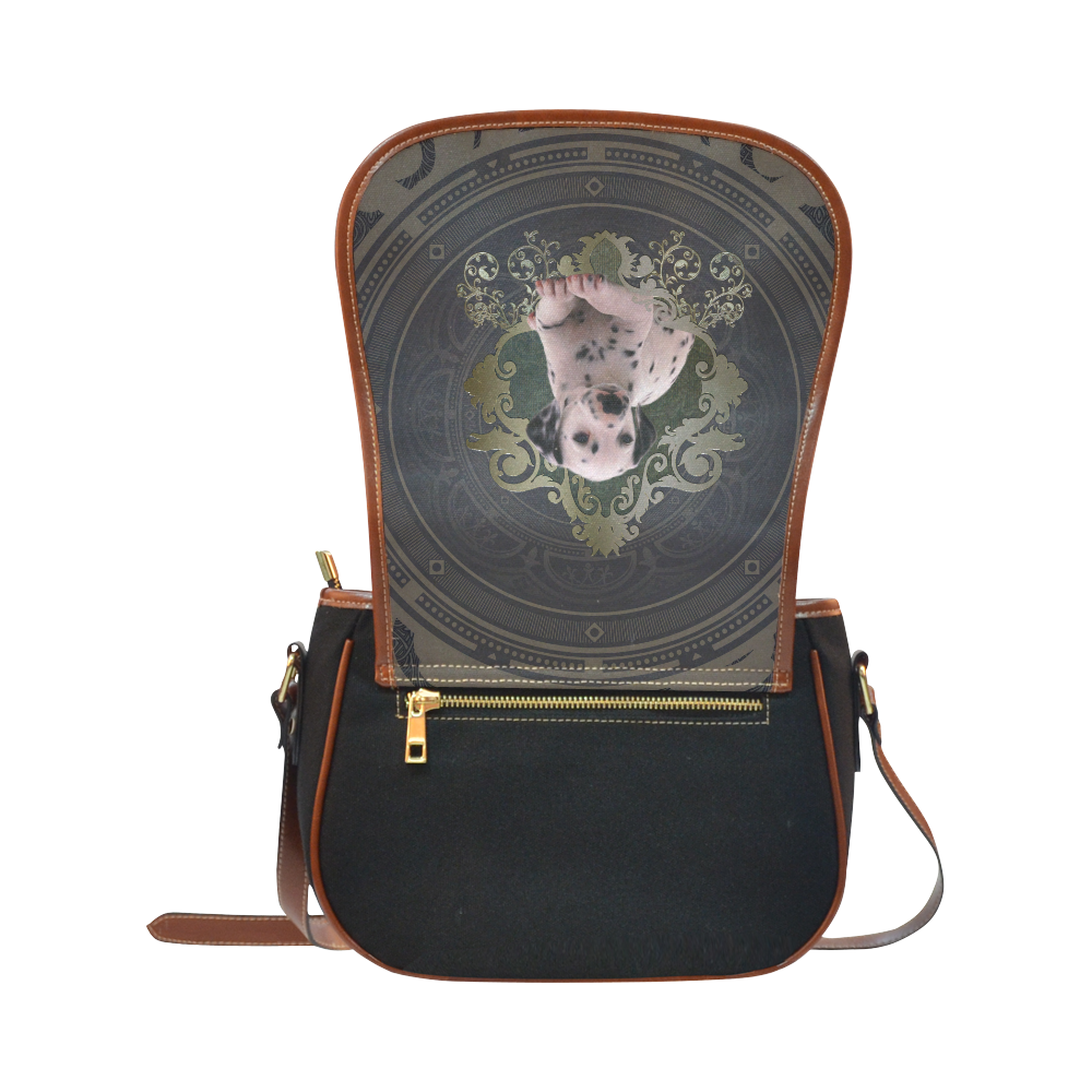 Cute dalmatian Saddle Bag/Small (Model 1649)(Flap Customization)