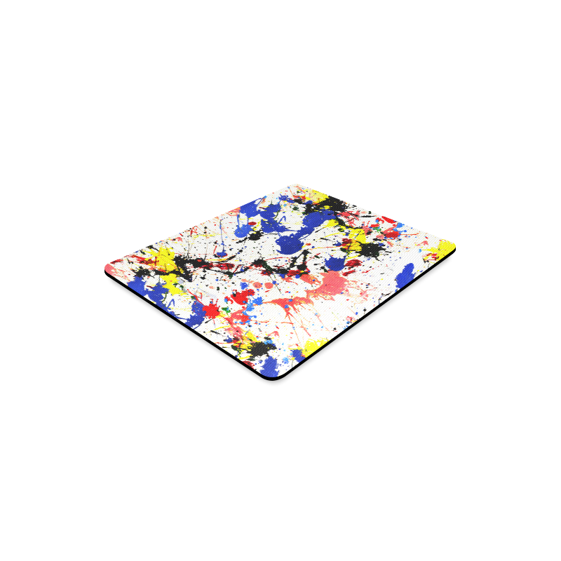 Blue and Red Paint Splatter Rectangle Mousepad