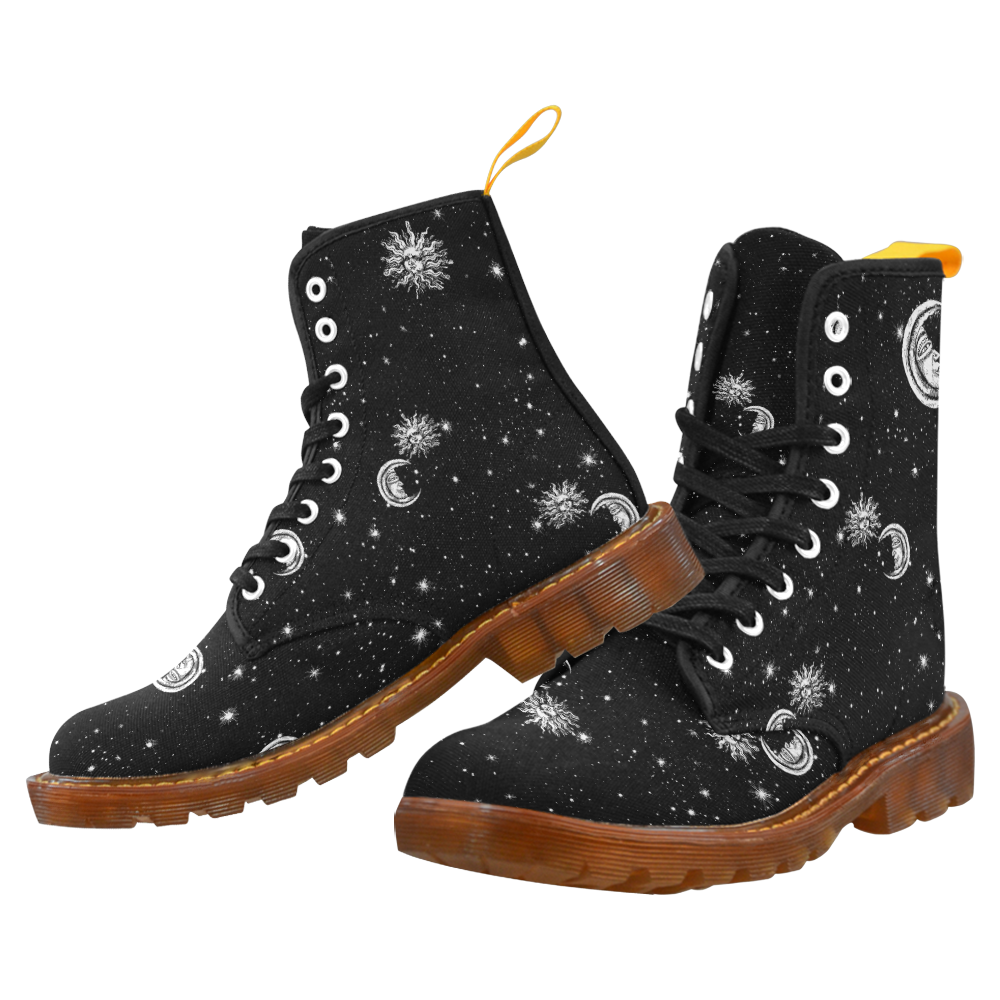 Mystic Stars, Moon and Sun Martin Boots For Women Model 1203H