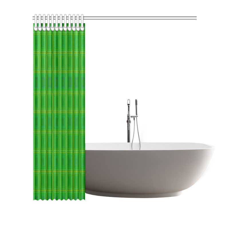 Green gold multicolored multiple squares Shower Curtain 72"x72"