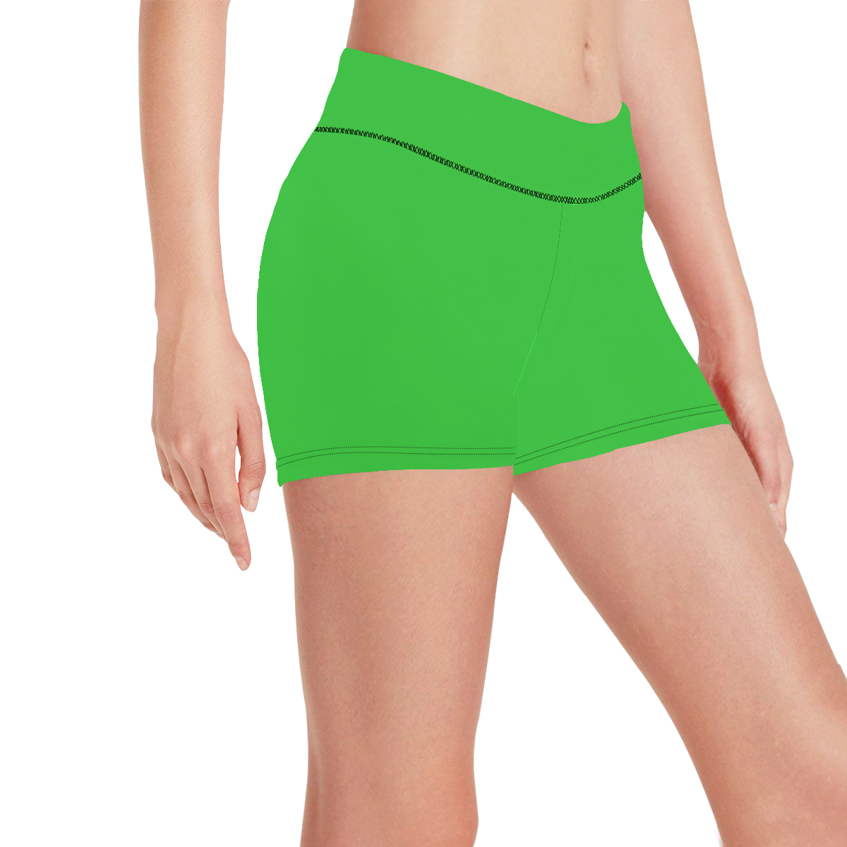 color lime green Women's All Over Print Short Leggings (Model L28)