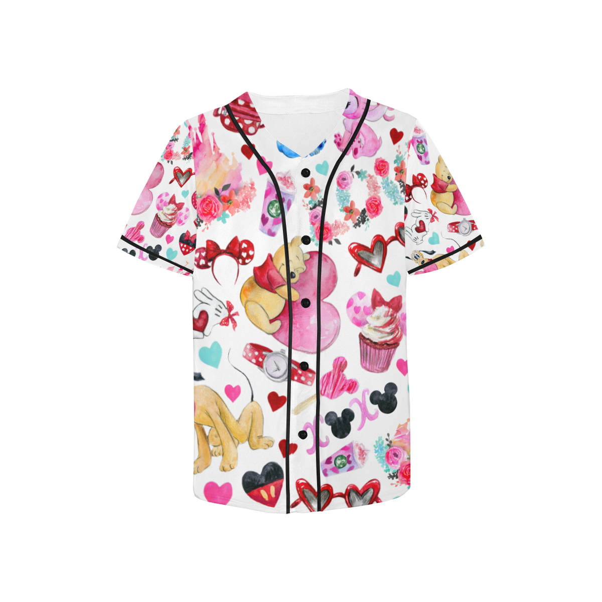 mickeylovemixedclearjersey All Over Print Baseball Jersey for Kids (Model T50)