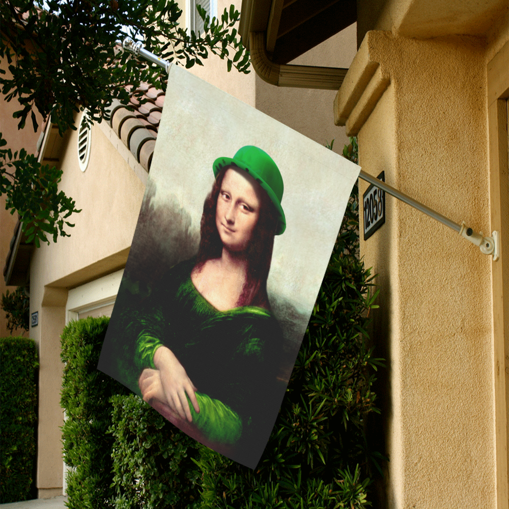 Mona Lisa St. Patrick's Day Garden Flag 28''x40'' （Without Flagpole）