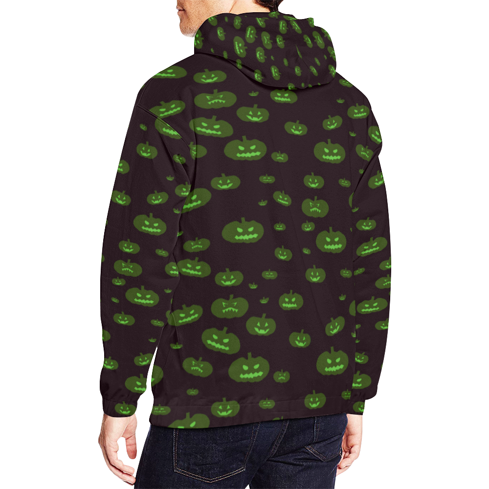 Pumpkin Glow All Over Print Hoodie for Men (USA Size) (Model H13)