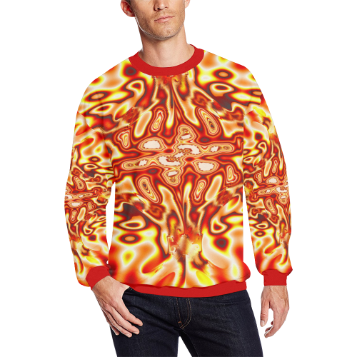 Infected Men's Oversized Fleece Crew Sweatshirt (Model H18)