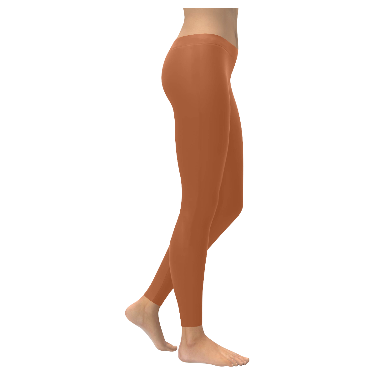 Shiny Copper Metallic Women's Low Rise Leggings (Invisible Stitch) (Model L05)