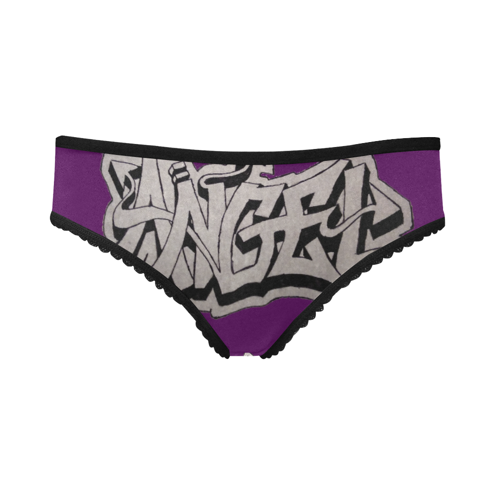 Graffiti Angel Panties (Dark Purple) Women's All Over Print Girl Briefs (Model L14)