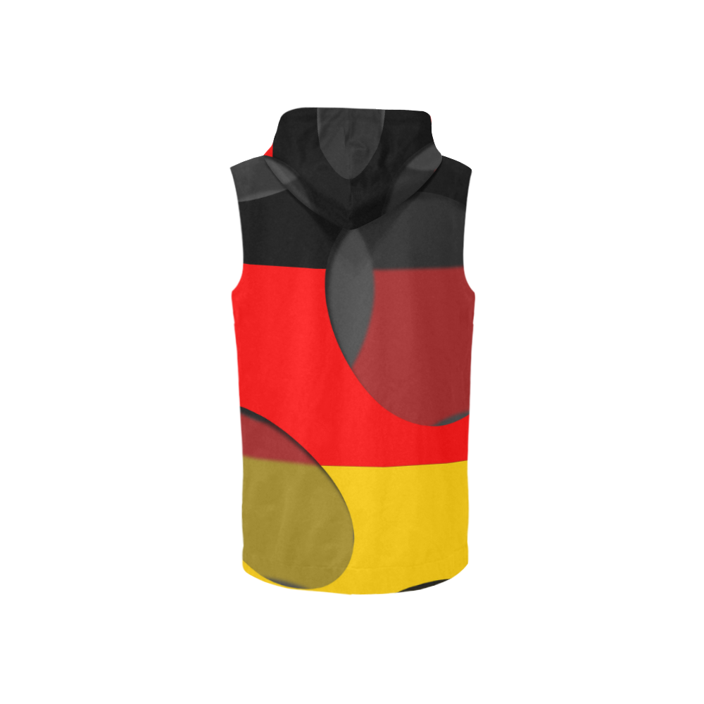 The Flag of Germany All Over Print Sleeveless Zip Up Hoodie for Women (Model H16)