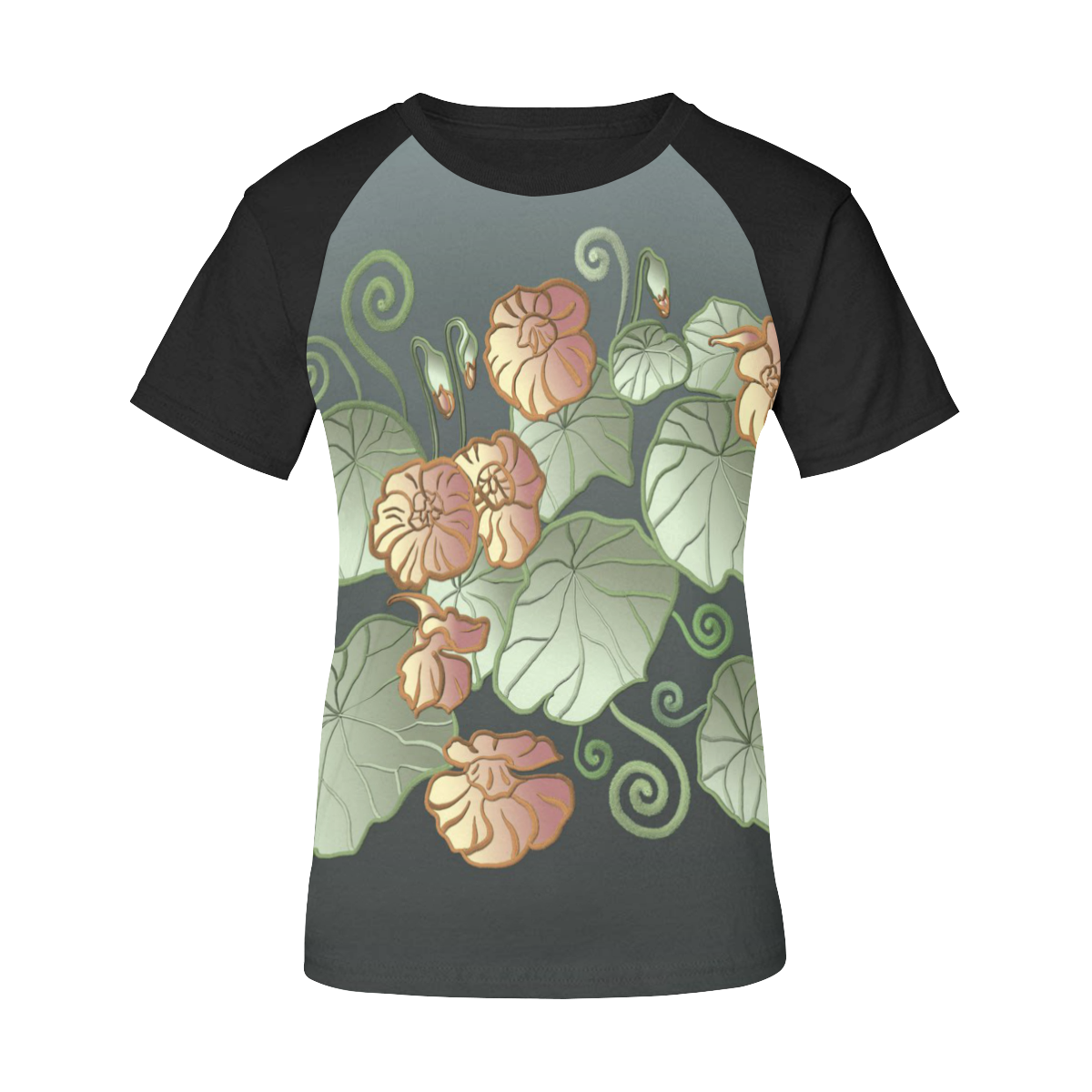 Art Nouveau Garden Women's Raglan T-Shirt/Front Printing (Model T62)