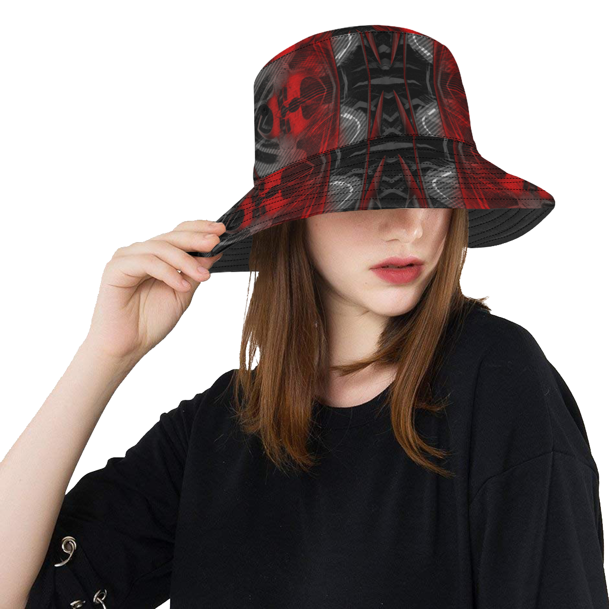 xxsml Red Rave Crew All Over Print Bucket Hat