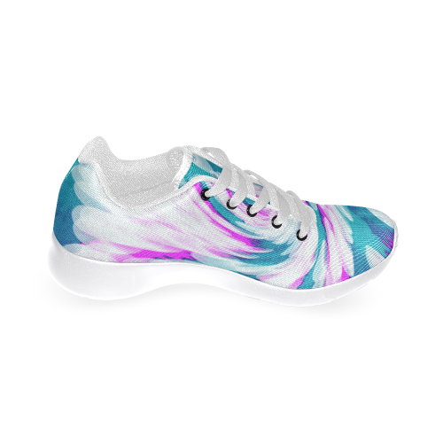 Turquoise Pink Tie Dye Swirl Abstract Men’s Running Shoes (Model 020)