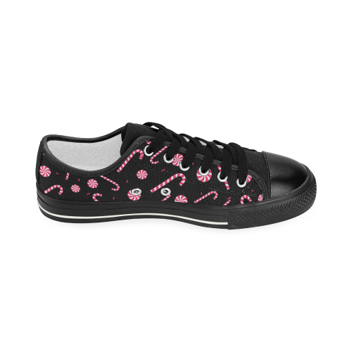 Candy Cane Women's Classic Canvas Shoes (Model 018)